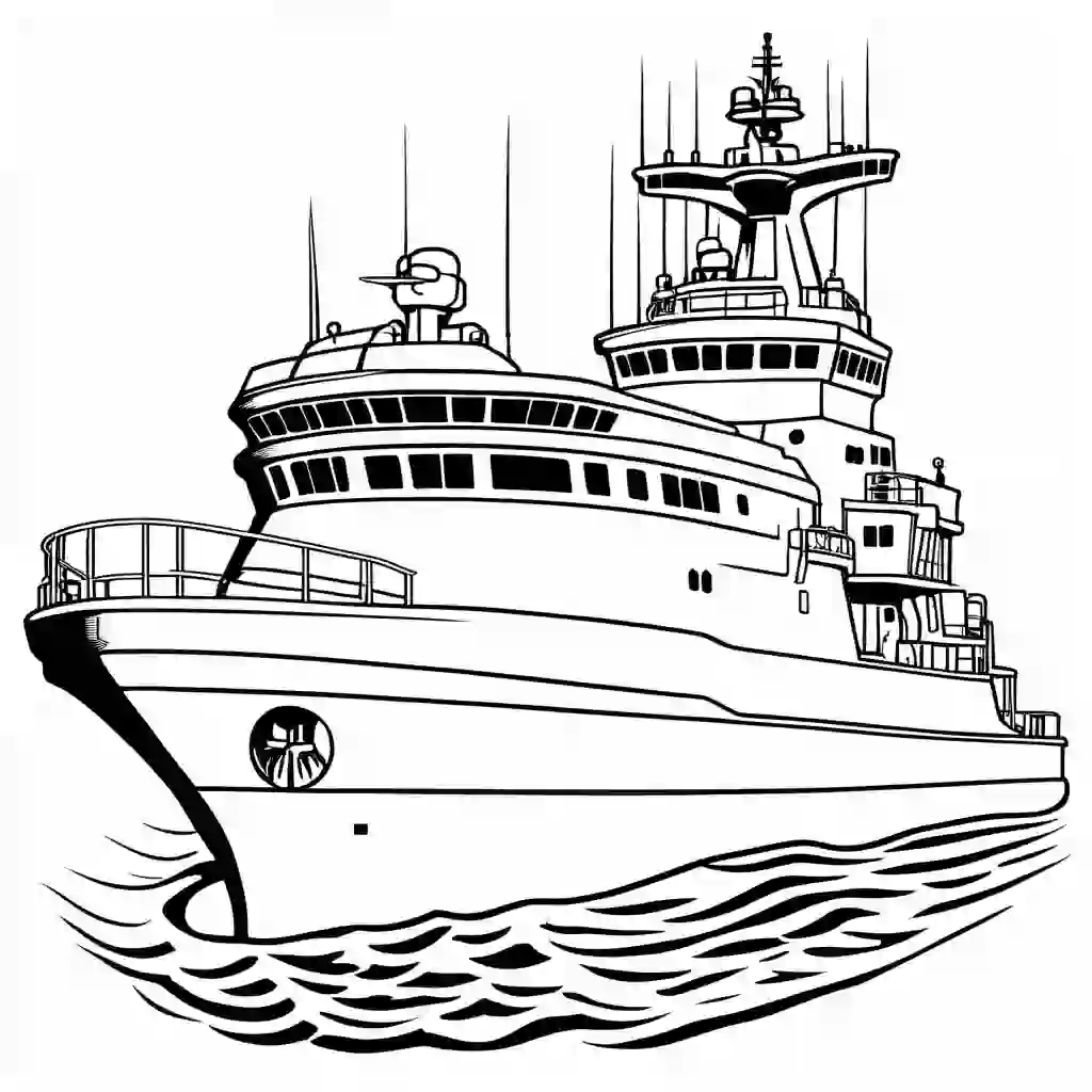 Marine Research Vessels coloring pages
